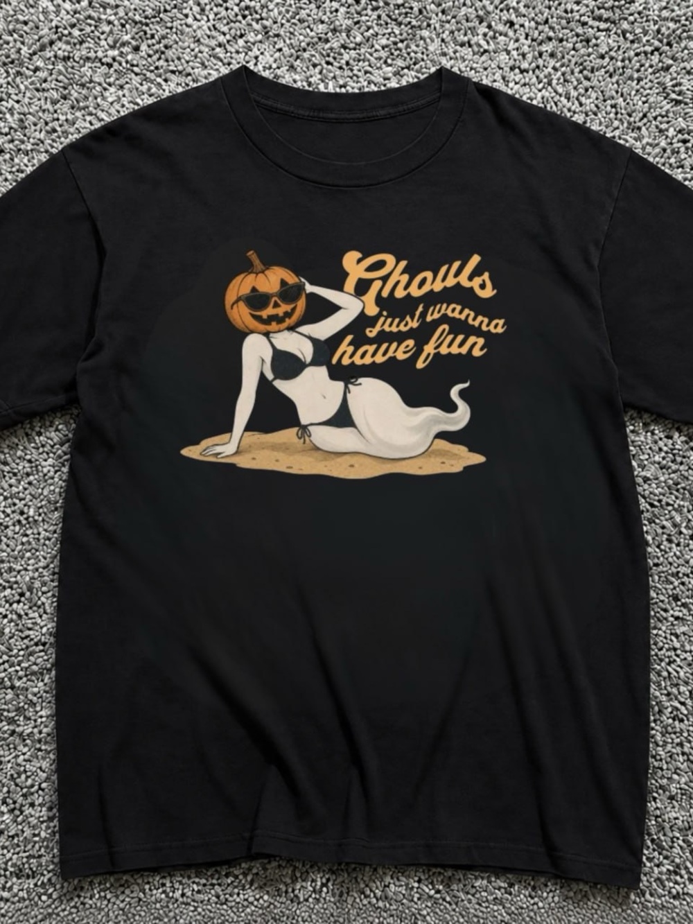 Gildan Black Halloween Ghouls Just Wanna Have Fun Graphic Tee